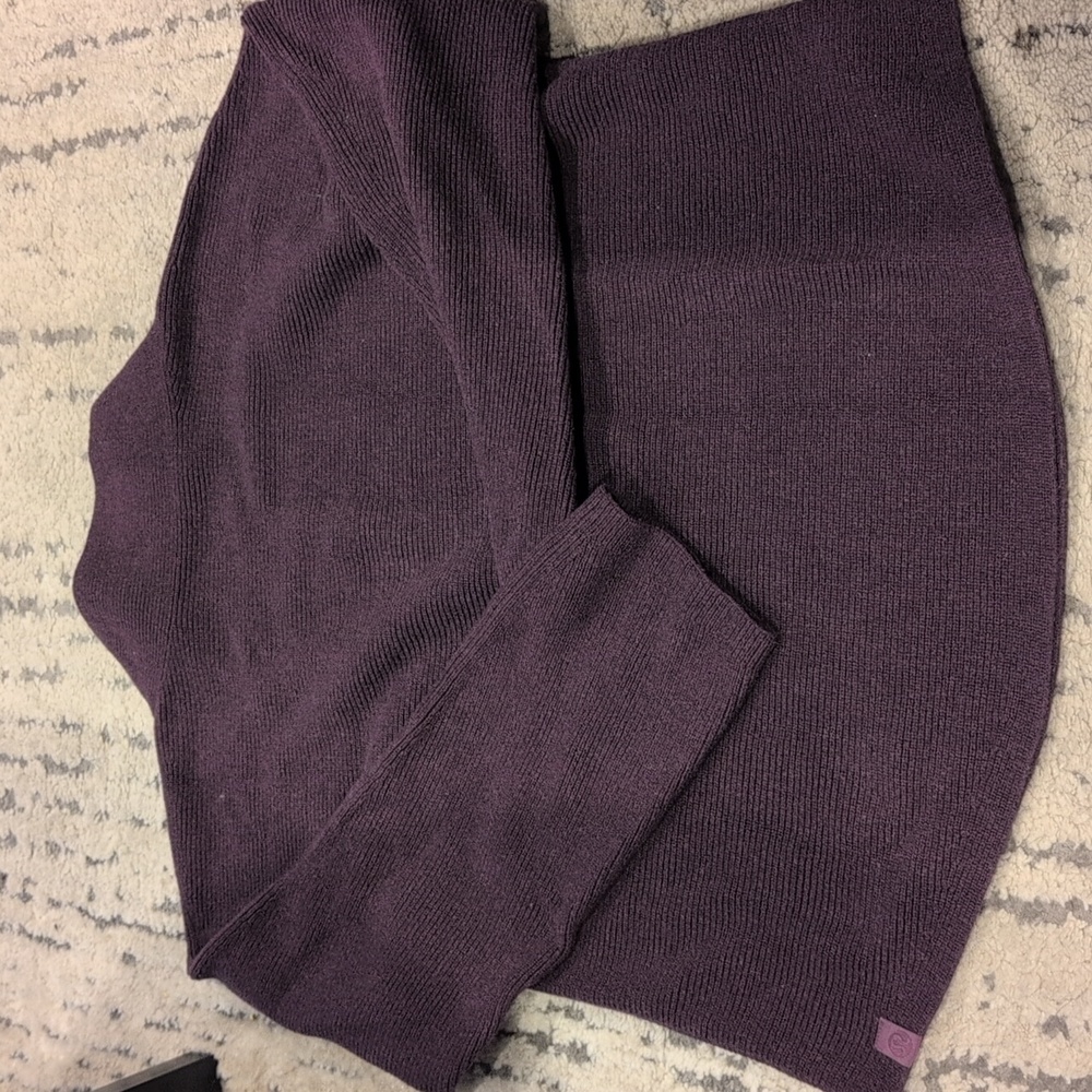 Lululemon Boxy Cotton-Blend Sweater Heathered Vintage Plum - Picture 9 of 9